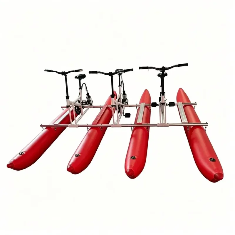 Three Seater Cylindrical Inflatable Float Tubes Water Bicycle Aluminum Frame Complete Set for Lake From China Lumark Maker