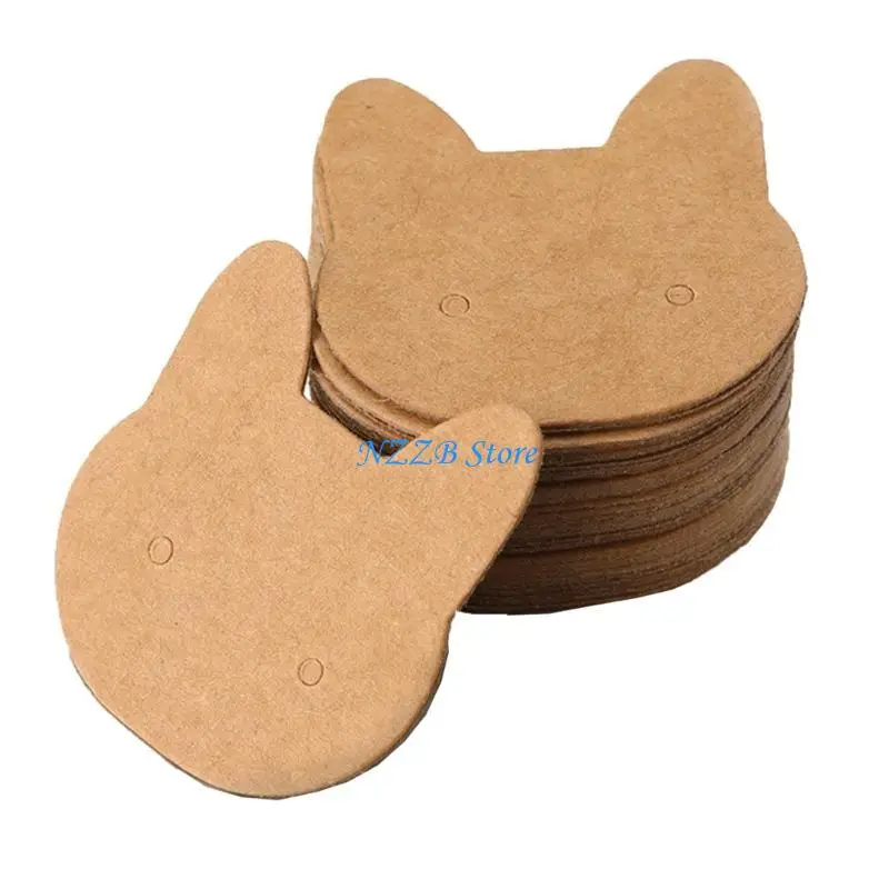 

T21F 50Pcs/set Head Shaped Ear Studs Display Card Earrings Tags DIY Blank