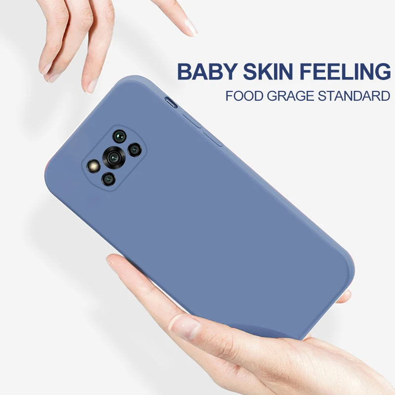 Luxus Original Flüssigkeit Silikon Telefon Fall Für Xiaomi Poco X3X3 Pro NFC X3Pro Pocox3 Pro Weiche Fällen für Poco x3 Pro Zurück Abdeckung – Detail 3