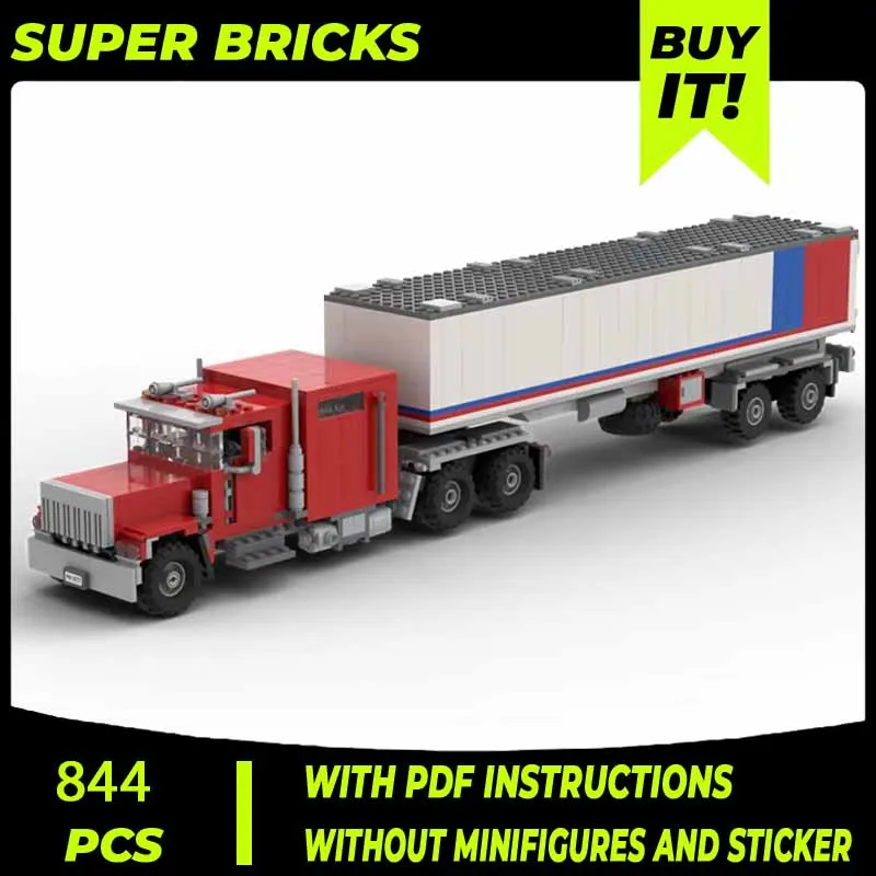 Moc Building Bricks Urban Transport Vehicle Model Red Rig Truck Technology Modular Blocks Gifts Christmas Toys DIY Sets Assembly