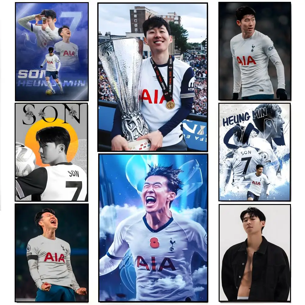 Professional Football Player S-Son Heung-min Poster Poster HD  Waterproof Wall Sticker Bar Living Room Decor Gift