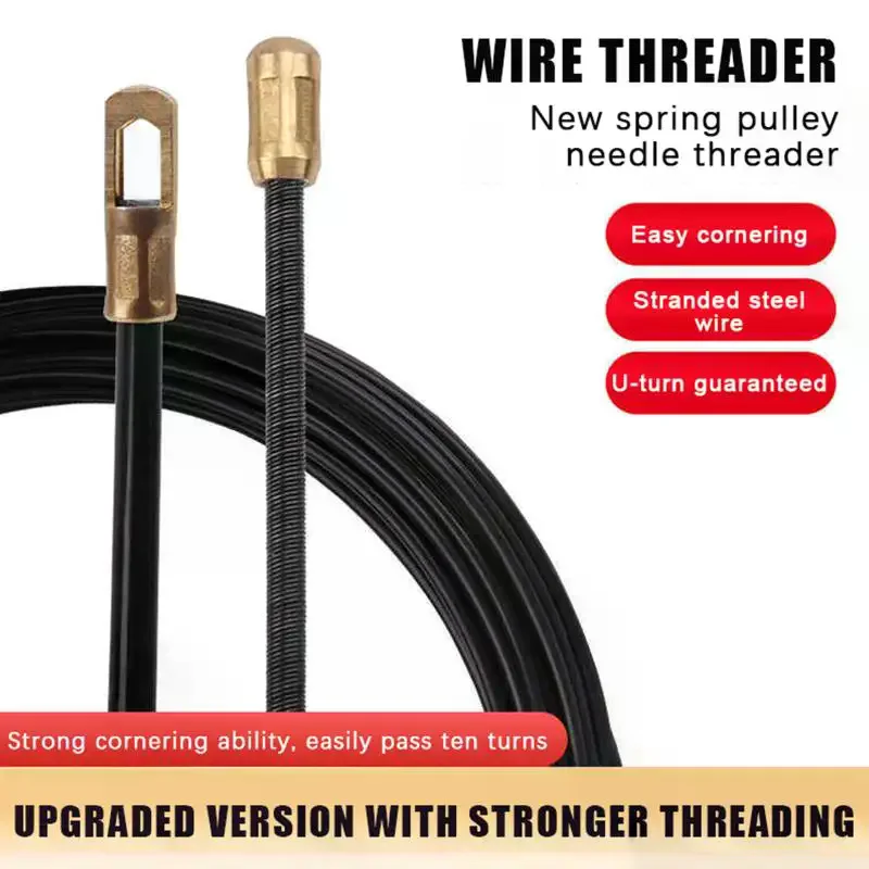 5/10/15/20/25/30M Cable Puller Nylon Electrician Spring Tape Wall Wire Lead 3mm Conduit Threader Puller Wiring Aid Tool