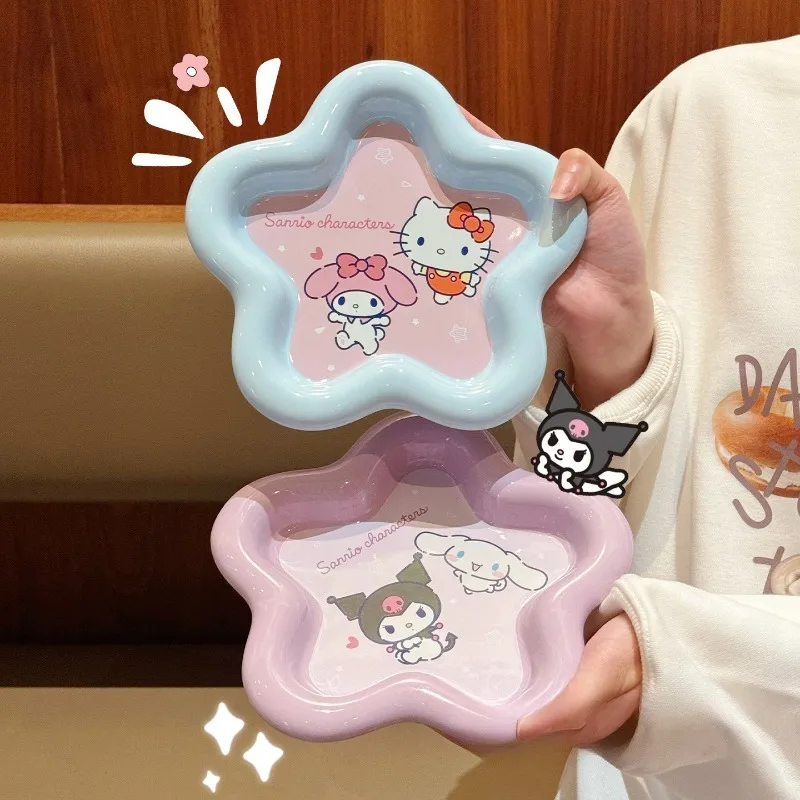 Cartoon Cat Print Ceramic Dinnerware Set High-Value Bowl Plate Chopsticks Spoon Combo Kawaii Tableware Kit for Women Home Gift view 2