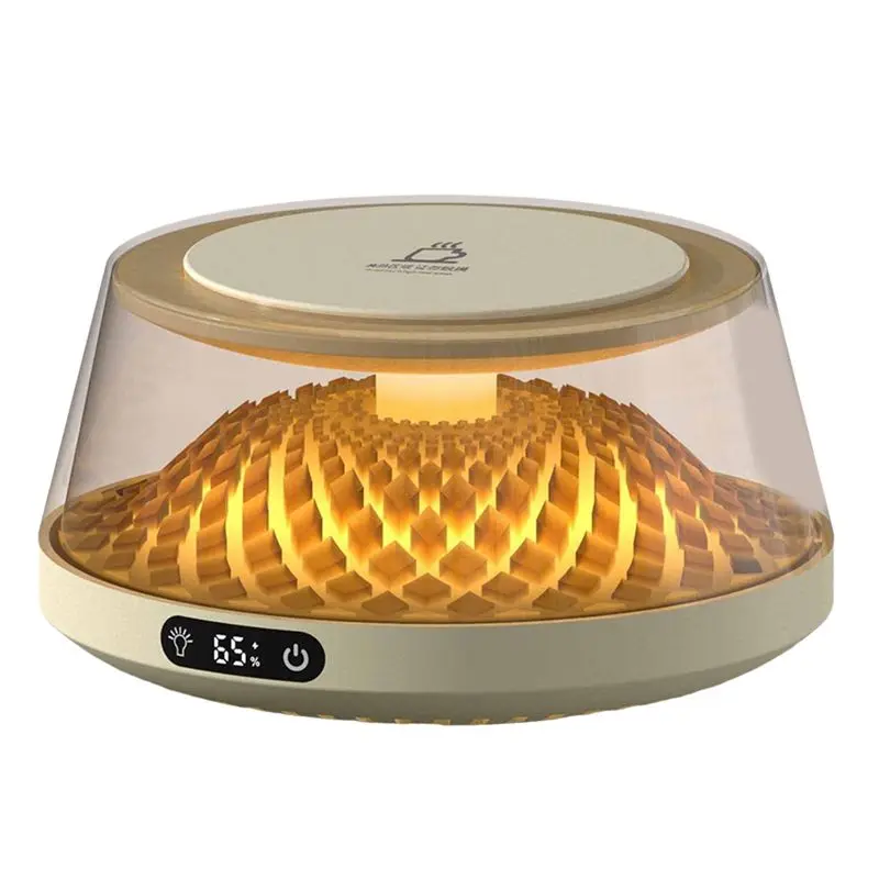 THIVN-Coffee Cup Heater, Desk Coffee Heater, Electric Heater With Ambient Light, Beverage Milk Tea Heating Tray