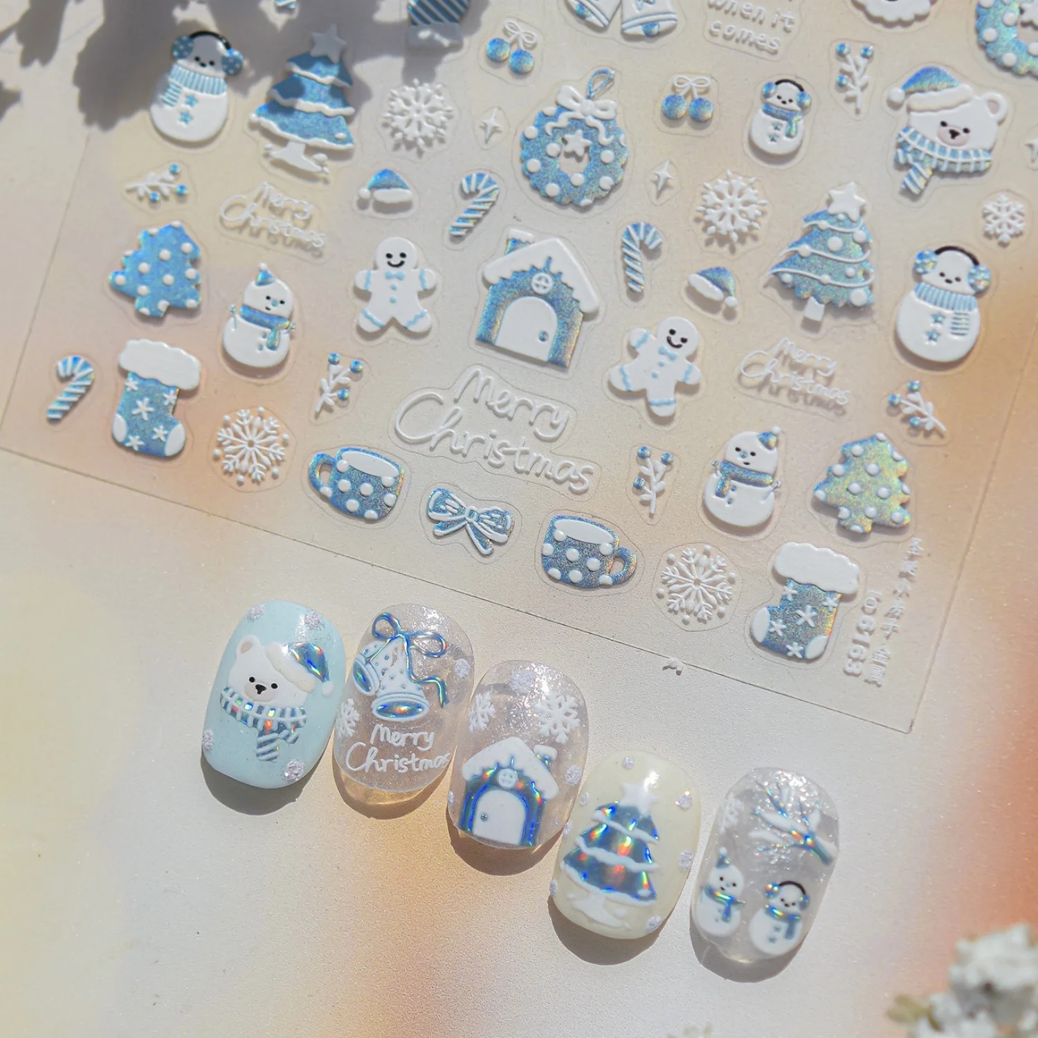 Cartoon Xmas 5D Nail Art Stick - огляд і ціна Nail Art Xmas Tree