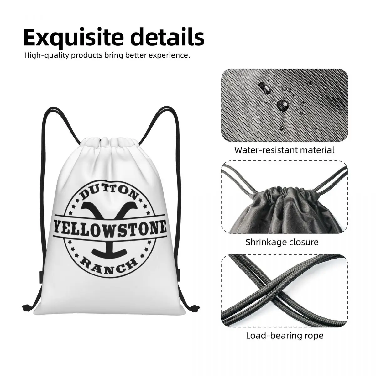 Custom Dutton Ranch Yellowstone Drawstring Tas Vrouwen Heren Lichtgewicht Sport Gym Opslag Rugzak