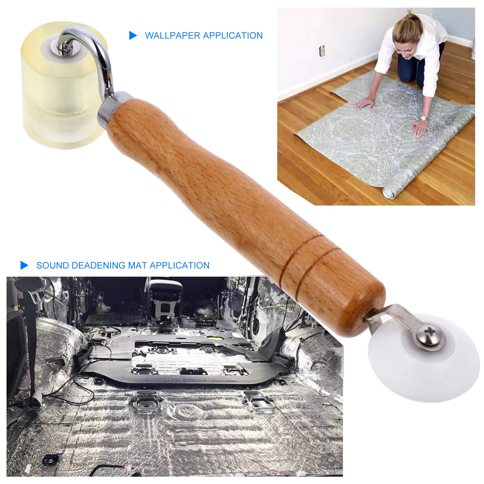 1pc Wallpaper For Wall Hand Decoration Construction Construction Tool Tool Pu Hand Pressure Roller Pressure Roller