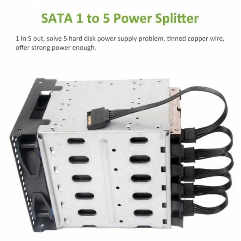 كابل طاقة ساتا سلك رصاص لمحرك الأقراص الصلبة ، DIY ، IDE Molex To1 ، 2 ، 3 ، 4 ، 5 منفذ ، 15Pin ، 18AWG ، الأقراص الصلبة ، SSD ، الكمبيوتر الشخصي ، الخادم ، 4Pin