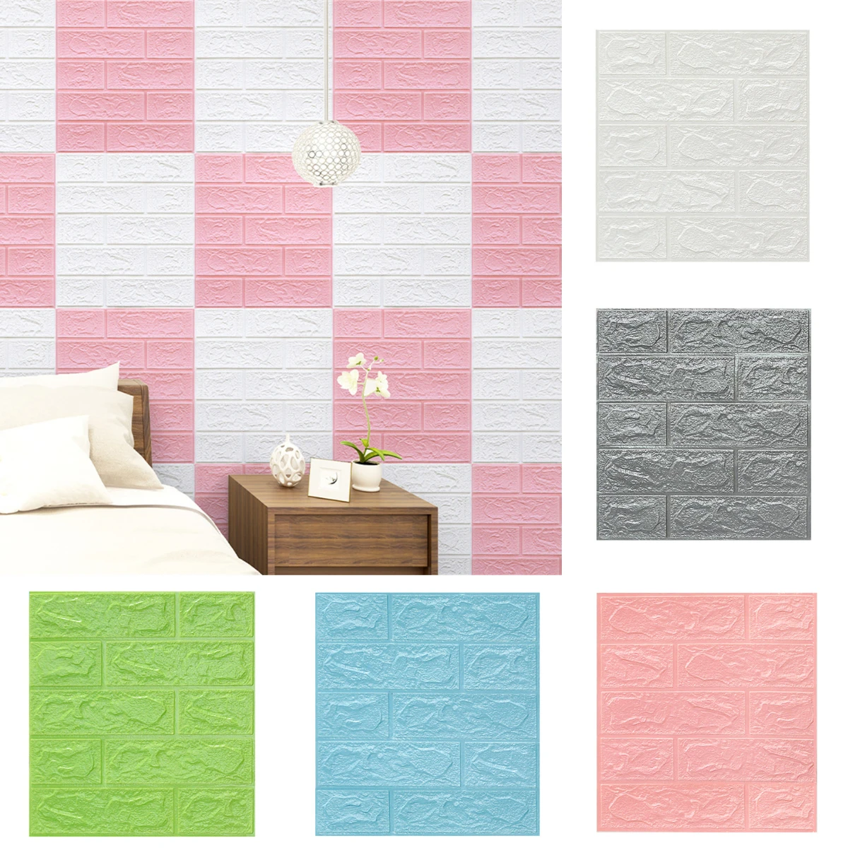 

35x30cm 3D Wall Stickers Imitation Brick Home Decoration Wallpaper Living Room Self Adhesive Foam Wall Sticker DIY Bedroom Decor