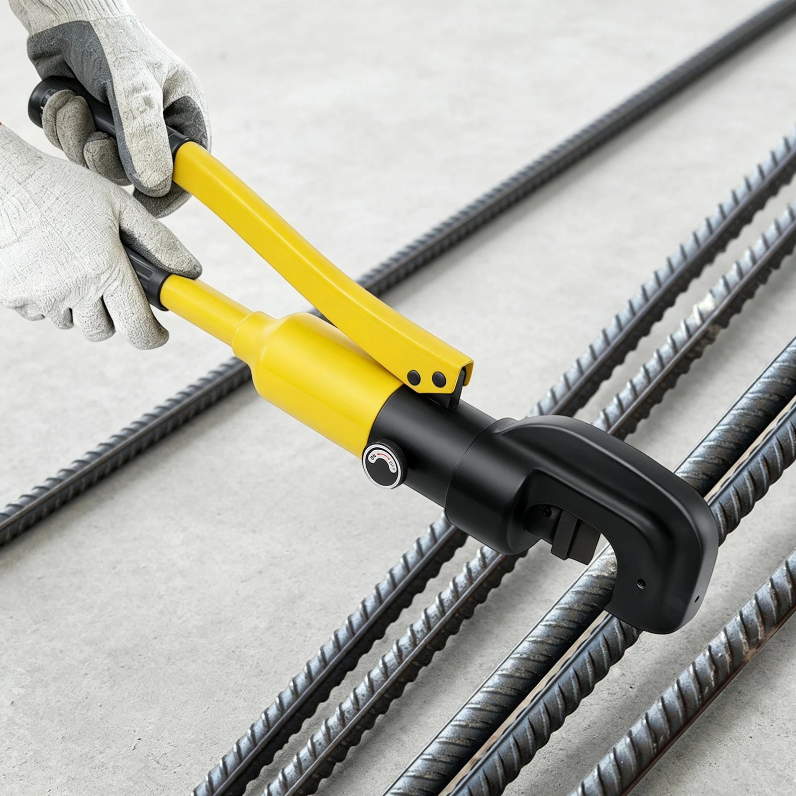 CNCEST 22 mm Steel Cutting Rebar Cutter Manual Hydraulic C Shape Open Clamp Head Easy Die Change Easy Workpiece Loading Unloading 28660 lbs Hydraulic Cylinder Pressure Sealed Pump No Leakage