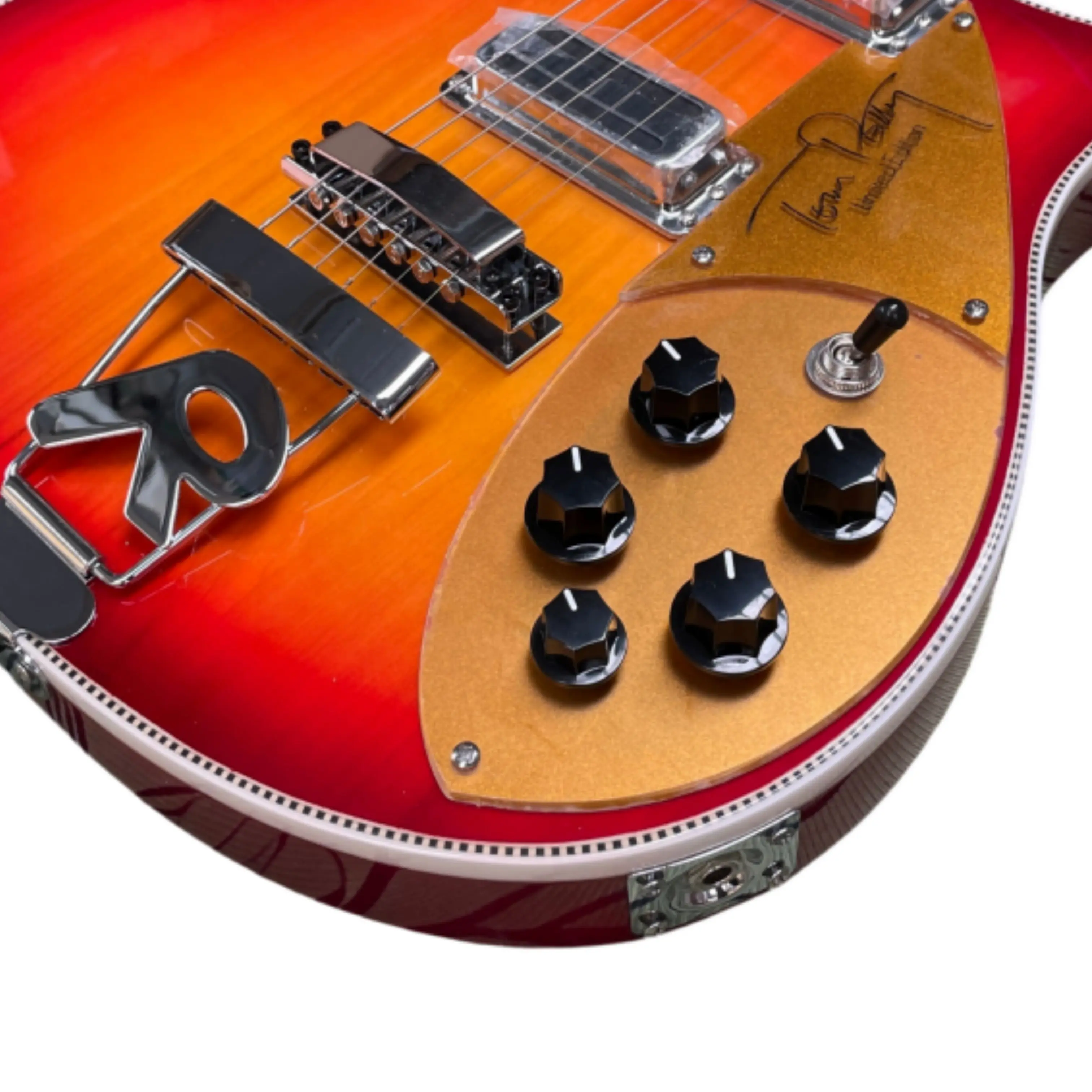 6 String Sunset Gradient Electric Guitar, Signed Pickguard, Triangle Inlays Guitars, Retro & Gorgeous Appearance Guitarra
