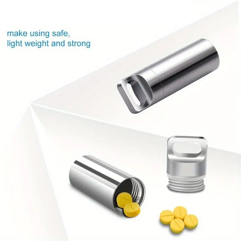 Beauty Mini Stainless Steel Alloy Waterproof Bottle Ultralight Seal Bottle Canister Portable Pill Box Outdoor Tool
