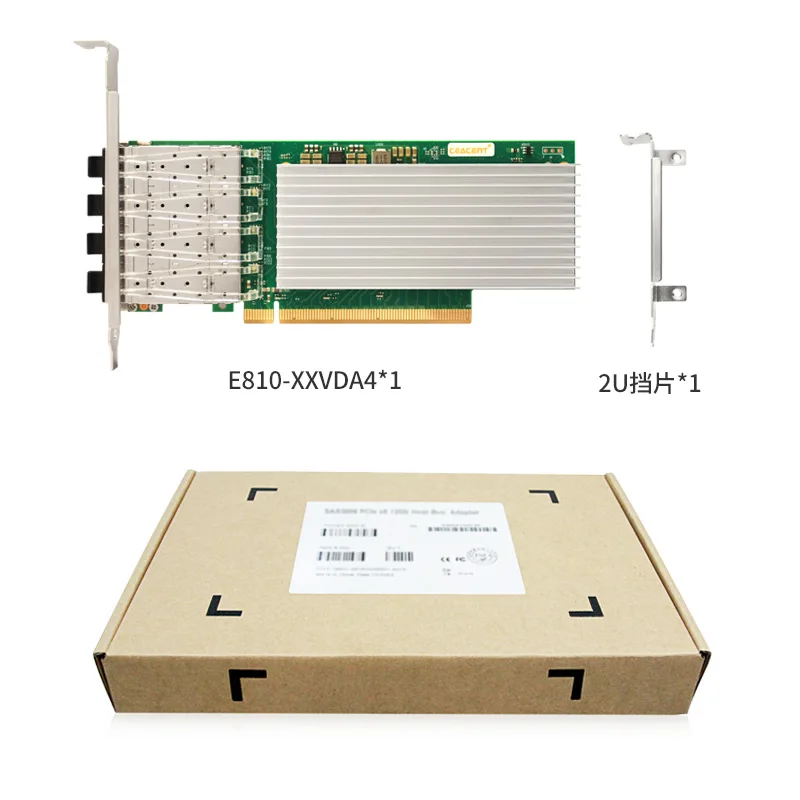 

E810-XXVDA4 Intel E810-CAM1 Chipset 25G 4-port SFP28 PCIe4.0 x16 Ethernet Adapter