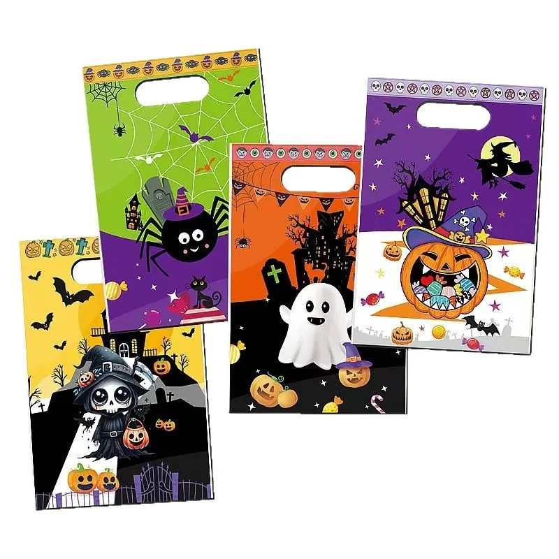 10/100PCS Halloween Geschenk Verpackung Taschen Cartoon Geist Kürbis Handheld Tasche Kinder Süßigkeiten Snack Lagerung Pack Festival DIY Dekoration – Detail 8