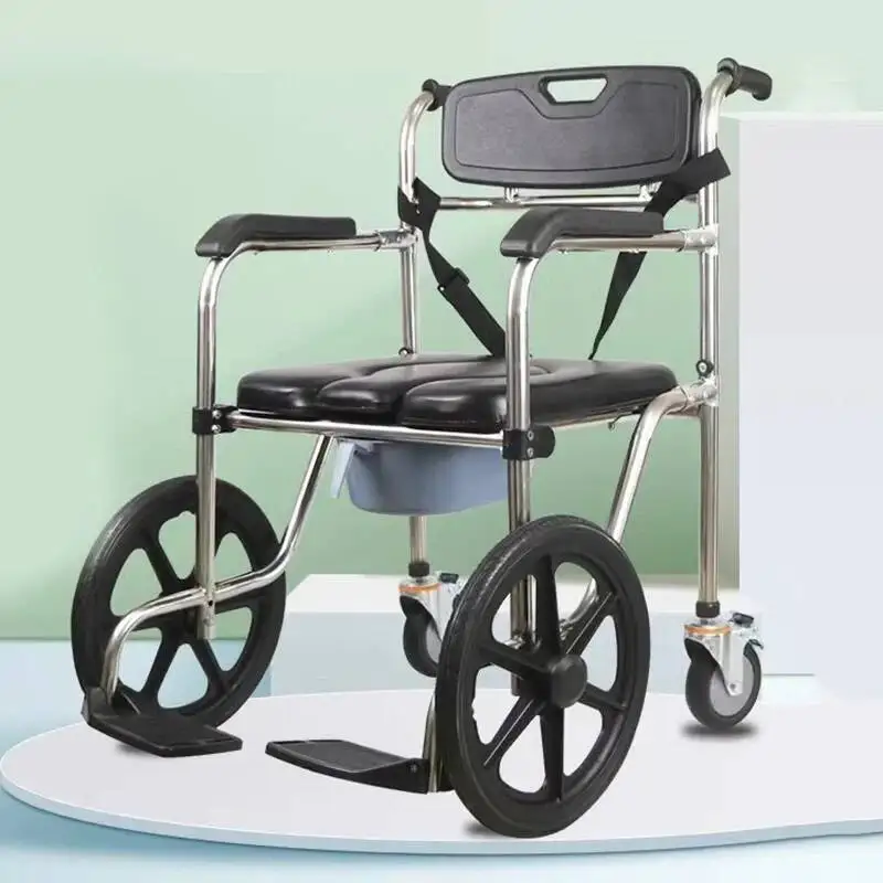 

Disabled Space Saving Bathroom Chair Elderly Folding Medical Wheels Stool Outdoor Bedroom Potty Silla Plegable Home Furniture