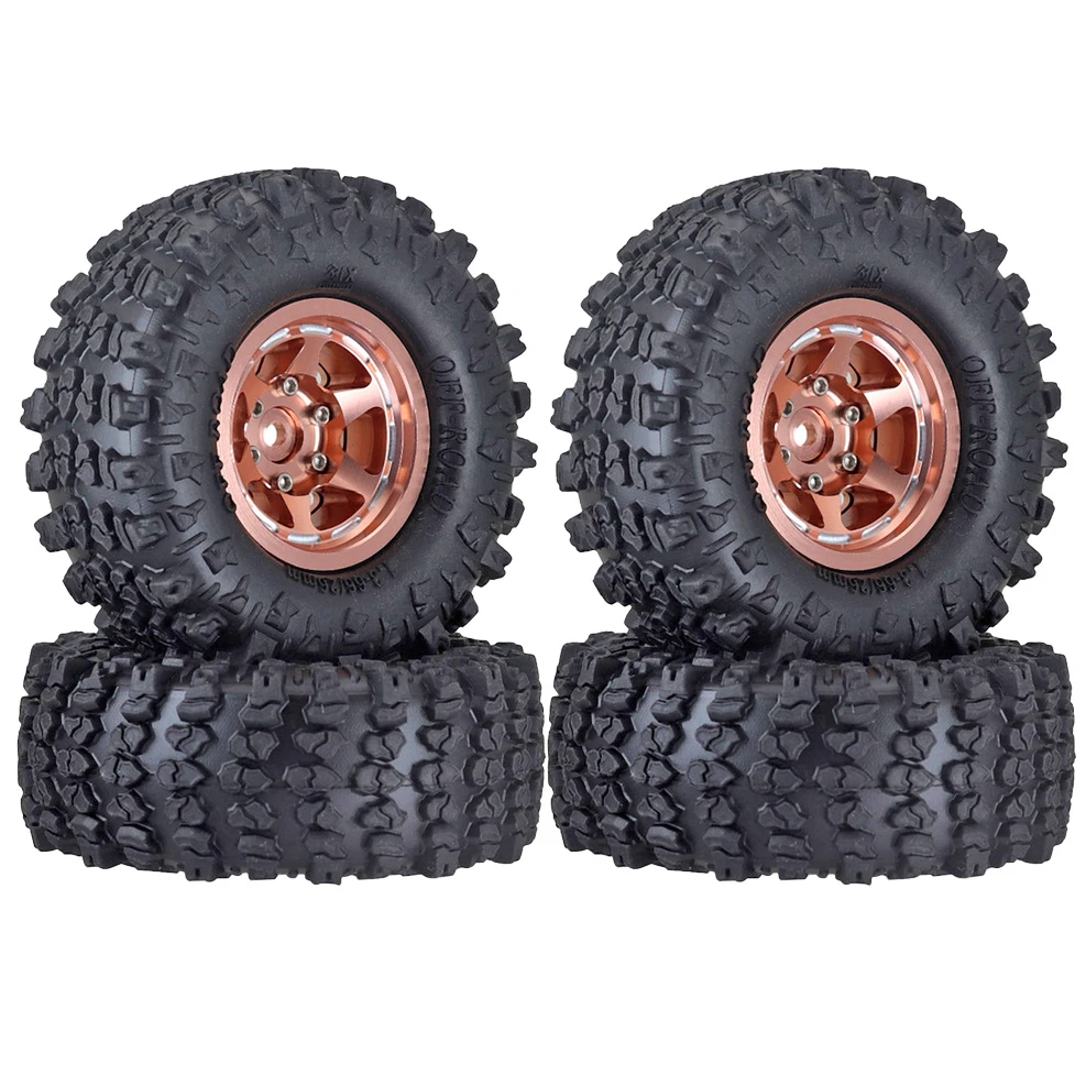 

Ajrc Aluminum Alloy 1.3 Inch Beadlock Wheel Rim Tire For 1/24 Fms24 Axial Scx24 1/18 Traxxas Trx4-m Trx4m Rc Crawler Car Tire