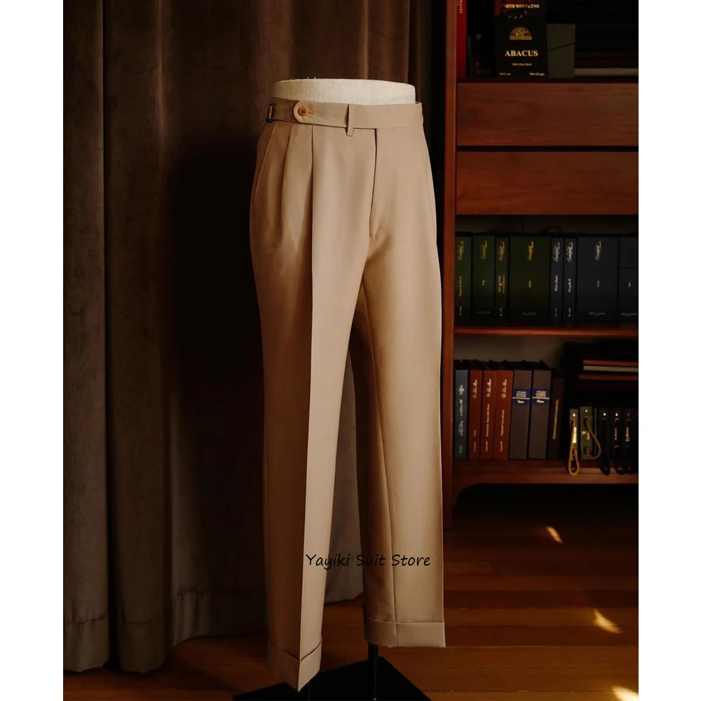 

Деловые повседневные мужские брюки пошиття для мужчин, однотонные прямые брюки из полиэфирного волокна, рабочие брюки, классическая одежда