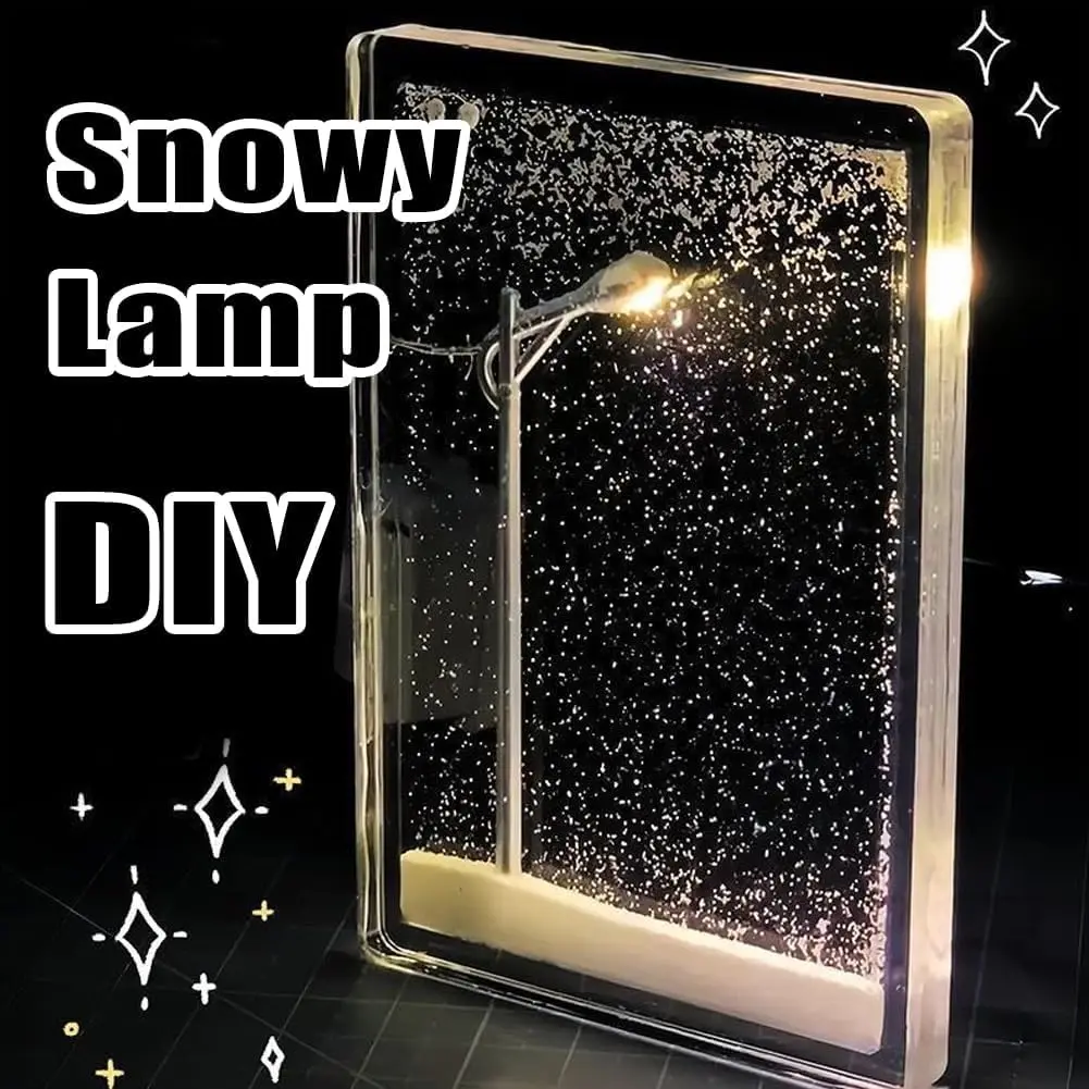 DIY Snow Scene Night Light Night Street Lamps Christmas Crafts Snowy Night Lamp Arts Crafts Decor Night Street Lamps For Girls