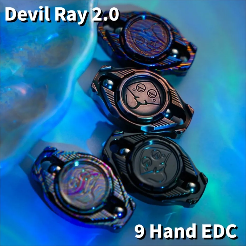 9 Hand EDC Devil Ray 2.0 Fidget Spinner Stress Relief Toy Adults Mechanical Metal Finger Toys Original Designs Fidgeting Spinner