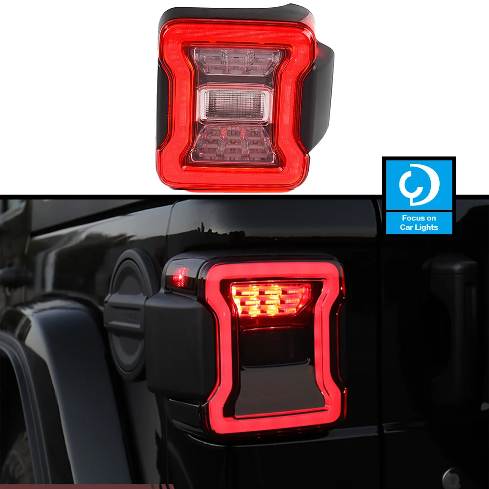 Taillights Styling For Jeep Wrangler 2008-2021 Tail Light LED DRL Running Signal Brake Reversing Parking Lighthouse Facelift