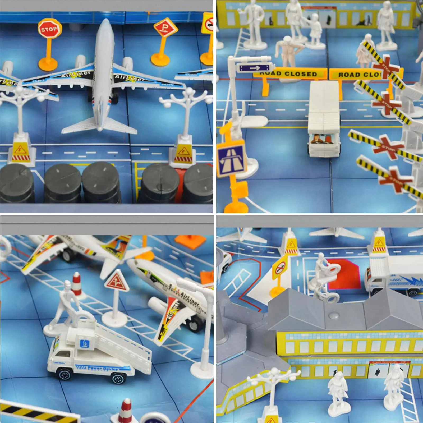 Airport Scene Toy Airplane Model Playset for Kids Creative Learning Toy
