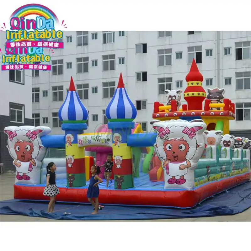 12x7 Meters Giant Combo Inflatable Bouncy Castle With High Slide