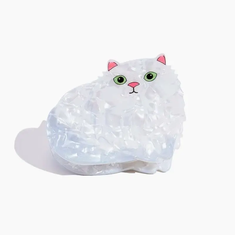 

Medium White Persian Cat Hair Claw Clip