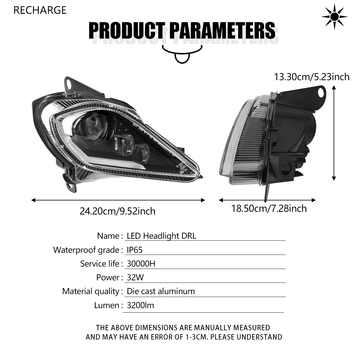 LED Headlight Switch for Yamaha Raptor 700 700R YFZ450 YFZ450R YFZ450X Wolverine 450 2006-2024 DRL Turn Signal Light