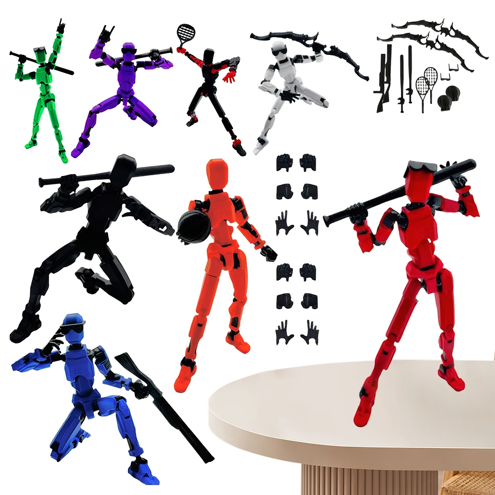 

2 Packs 13 Multi-Jointed Action Figures with Sports Accessories Set Action Figure Toy Action Figure Dummy Desktop Decorations