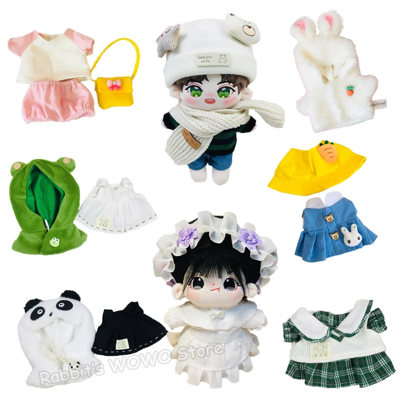 Doll Clothes for 20cm Idol Cotton Doll Outfit Accessories Hat Sweater Hoodie for Super Star Dolls Fans Gift Collection DIY Toys