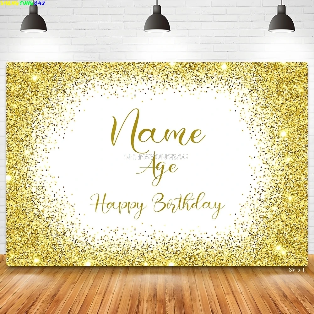 Пользовательское имя с днем рождения фон для фотосъемки текст юбилей детский душ баннер новорожденный ребенок фон для фотостудии SK-17