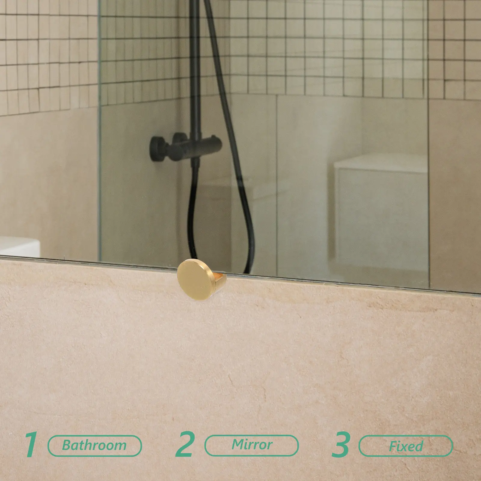 Glass Mirror Holder Clamps 4 Pack Brass Mounting Brackets for 5 to 12 mm Frameless Shower Door Panels