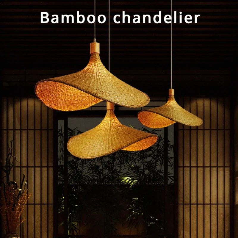 

Pendant Light Rattan Hanging Lights Cord Bamboo Hanging Lamp Dimmable Basket Lamp Shade,Hemp Rope Plug in Ceiling Light Fixture