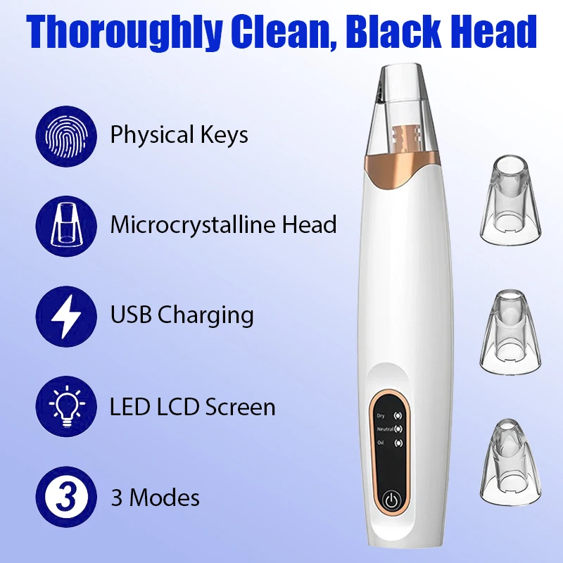 Elettrico Rimozione di Comedone Aspirapolvere Viso Pore Cleaner Punti Bianchi Macchie Nere Brufolo Acne Estrattore Strumenti di Pulizia Profonda Del Viso