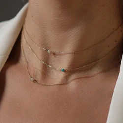 Gold Filled Natural Pearl Necklace Handmade Turquoise Choker Gold Pendants Collier Femme Kolye Collares Jewelry Boho Necklace
