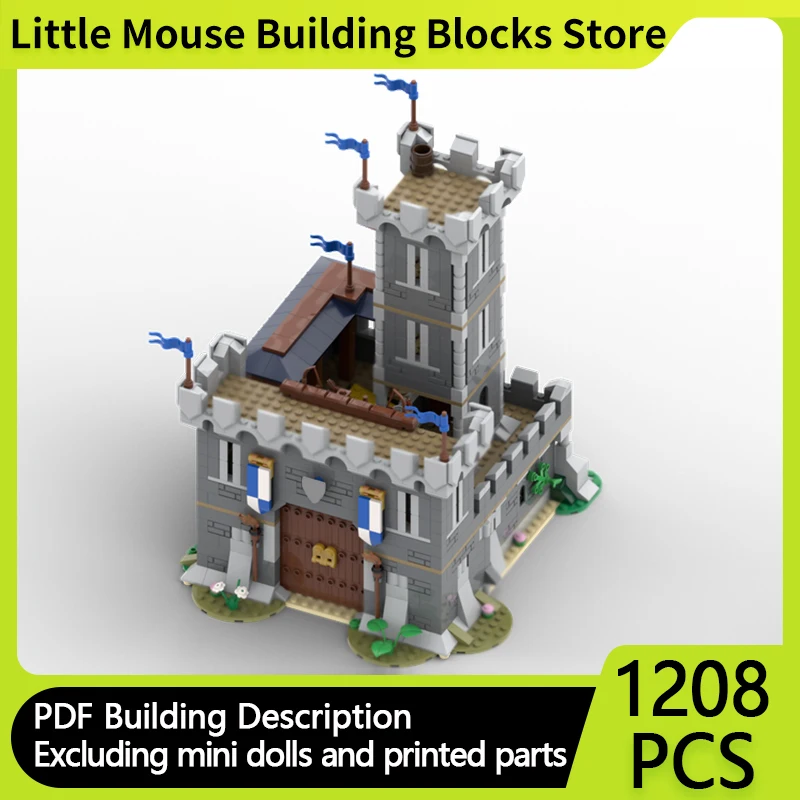 

Medieval Castle Model MOC Building Bricks Rock Brick Castle Tower Modular Technology Gifts Holiday Assemble Children Toys Suit