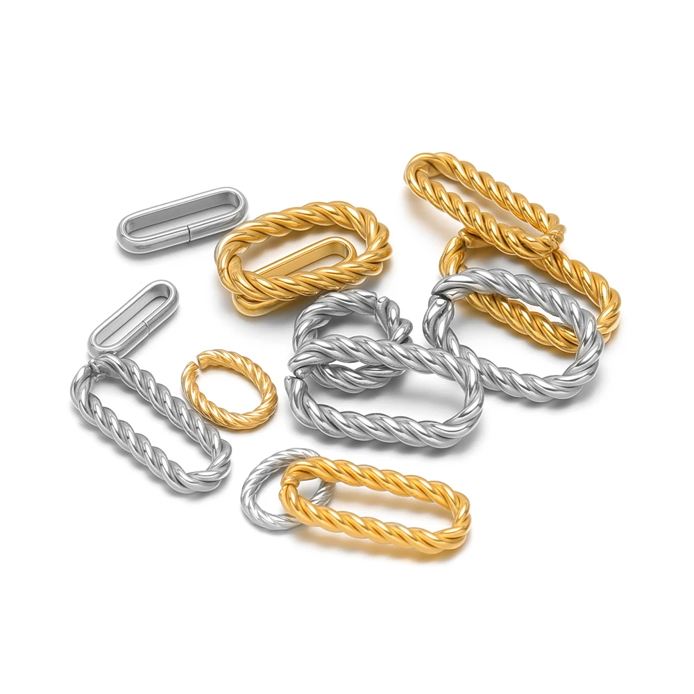 20 قطعة الفولاذ المقاوم للصدأ تويست دوامة البيضاوي السحر موصل هندسي DIY بها بنفسك العصرية صنع المجوهرات قلادة سوار أقراط النتائج #5