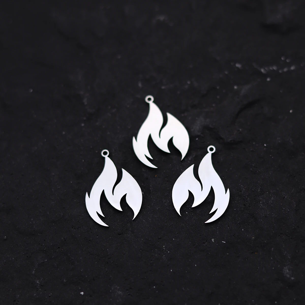 3pcs Punk Flame Fire DIY Tassels Earring Bracelets Charms For Jewelry Making Stainless Steel Pendant Diy Accessories