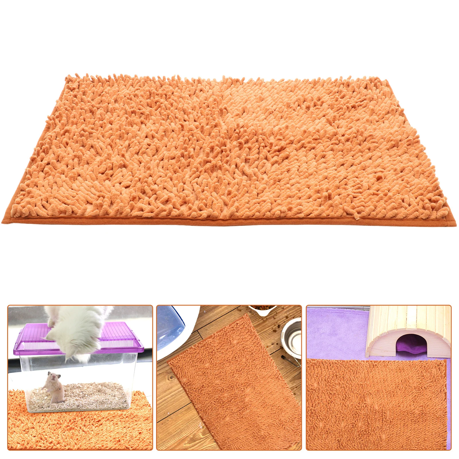 

Comfortable Washable Pet Diaper Mat Reusable Small Animals Cage Liner Chenille Material Anti-Slip Backing for Hamster Guinea Pig