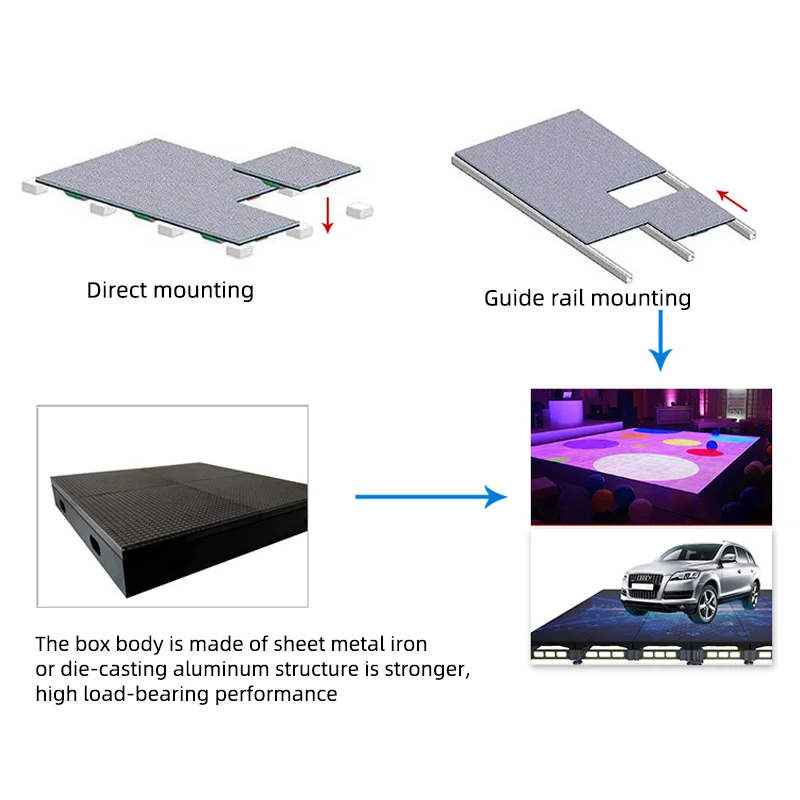 Interactive Led Dance Floor Display Mirror Screen Party Event Use Piano DJ RGB Tiles Lamp LED Lights Wedding Dance Floors