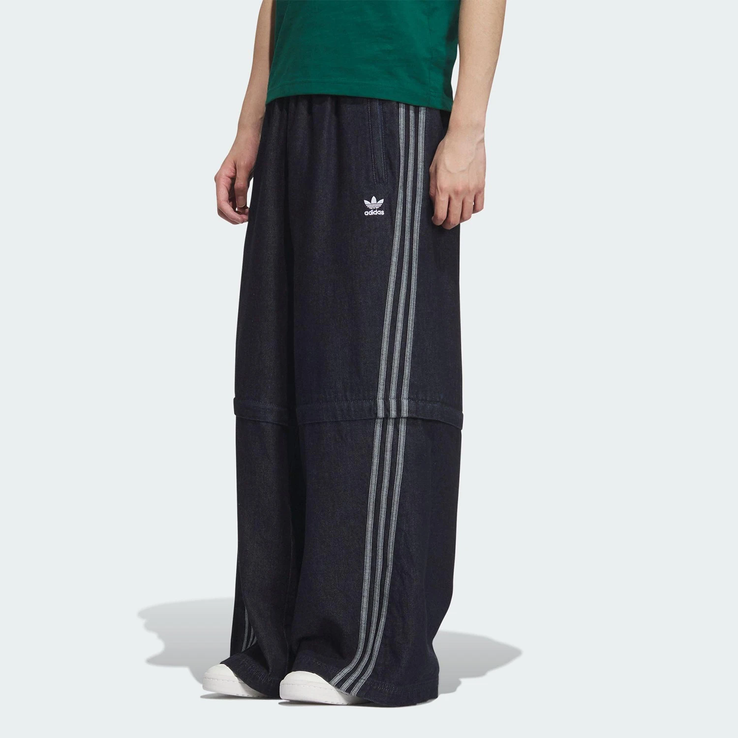 Adidas genuine clover men's and women's detachable casual loose jeans KB6416