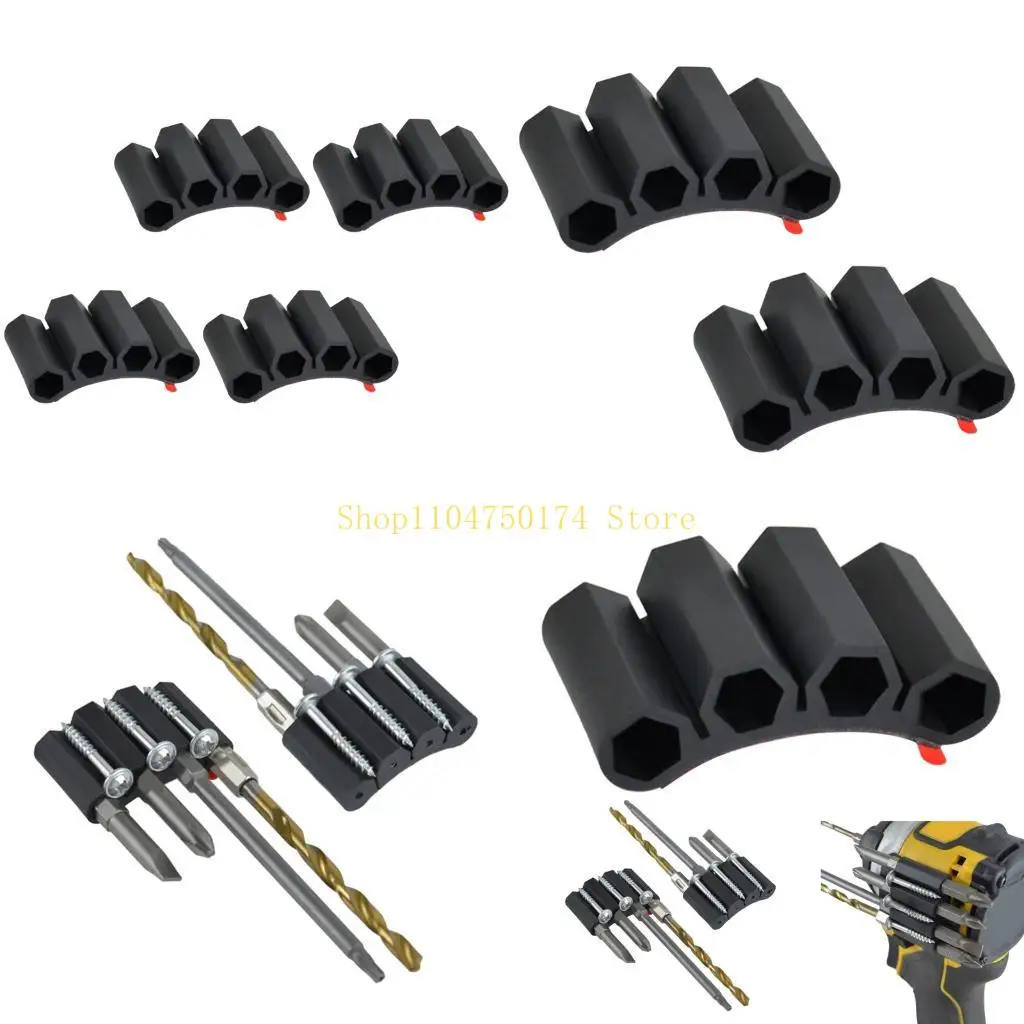 Drill Bit Holder Secures 4 Hexadecimal Bit And 3Screws With Strong Magnets For Quickly access Organizers Top Sale