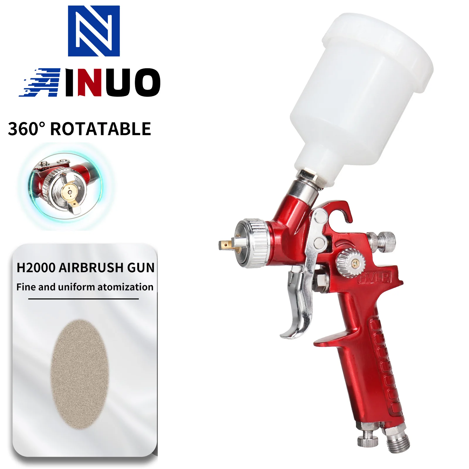 Professional Air Paint Spray Gun Mini Airbrush HVLP Spray Gun0.8/1mm Nozzle for Car Furniture Metal Surface Painting