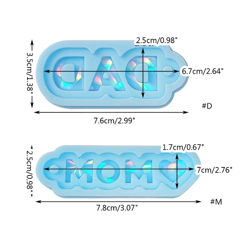 Moule en Silicone maman papa, moule d'ornement lumière ombre, moules porte-clés DIY