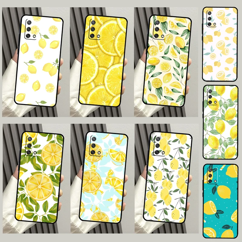Fruit Lemon Case For OPPO A57 A77 A17 A15 A16 A76 A96 A54 A74 A52 A72 A91 A93 A5 A9 A31 A53 A54S Funda