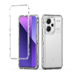 3 in 1 Rugged Armor Shockproof Case For Xiaomi Redmi Note 13 Pro 4G 13Pro Plus 5G Hard Plastic Frame Transparent TPU Back Cover