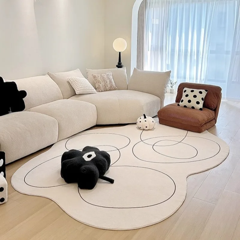 

French Simple Living Room Carpet Decoration High-end Coffee Table Irregular Bedroom Bedside Floor Mat Cloakroom Rug Ковер Tapis