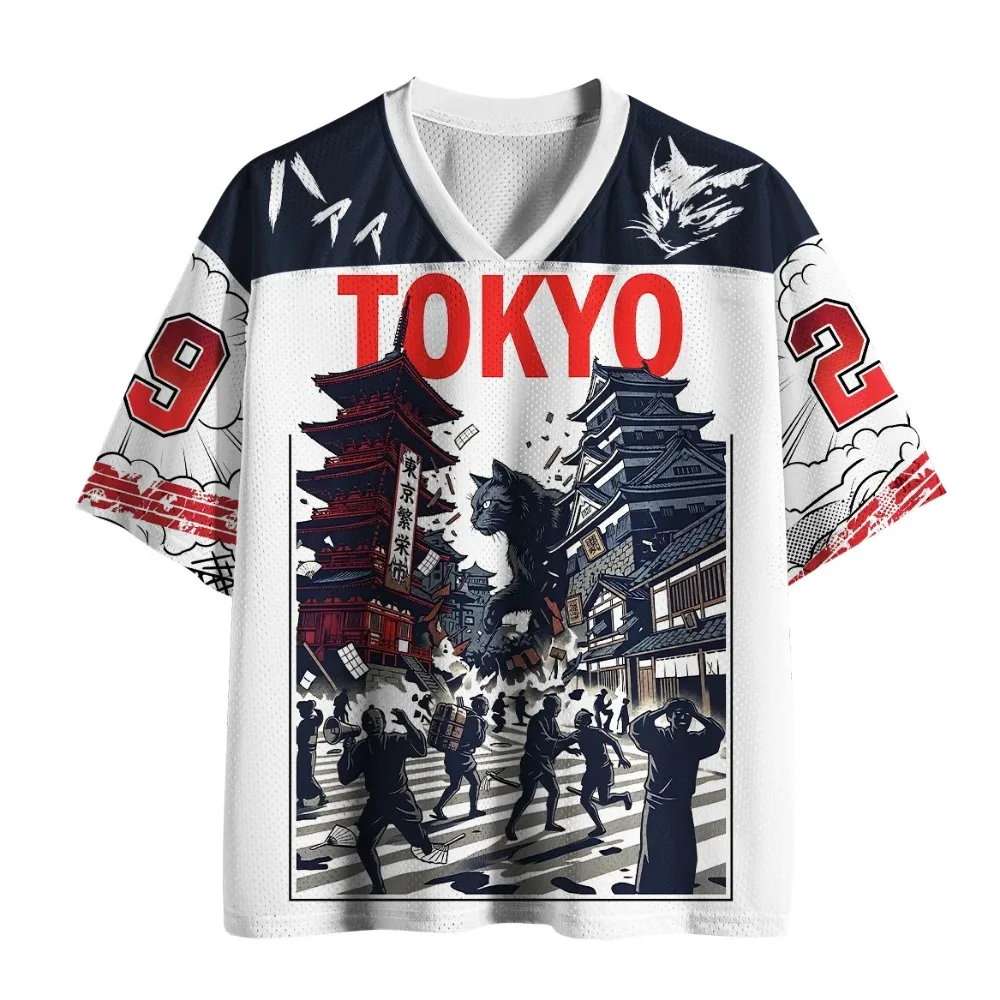 Retro Black Cat 3D Print Sport Quickdrying Breatha Men V-neckT-shirt Outdoor Street Casual FashionTeam Training Parent-Child Top