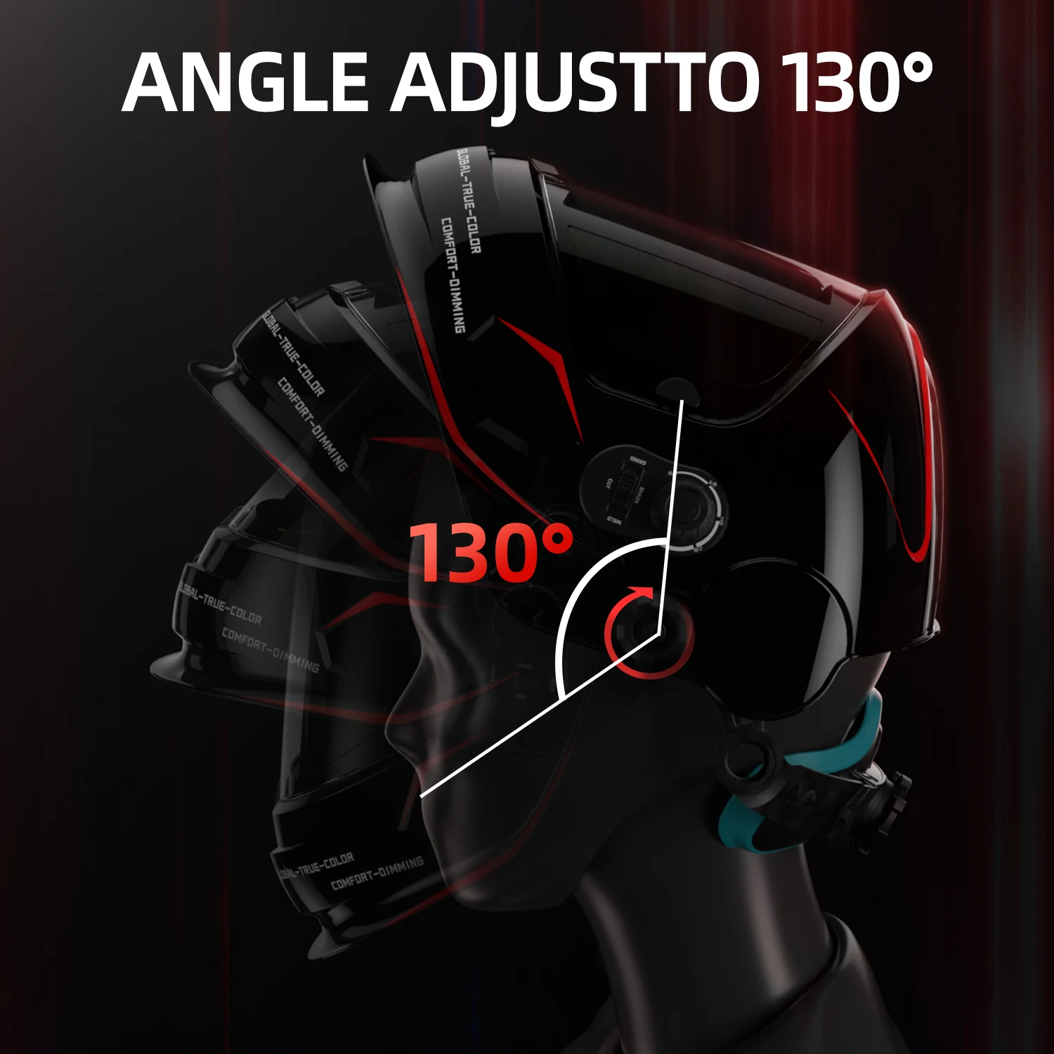 ANDELI Auto Darkening Welding Helmet with Side View 4 Arc Sensor Large Viewing True Color Solar Powered Welding Mask for TIG MIG