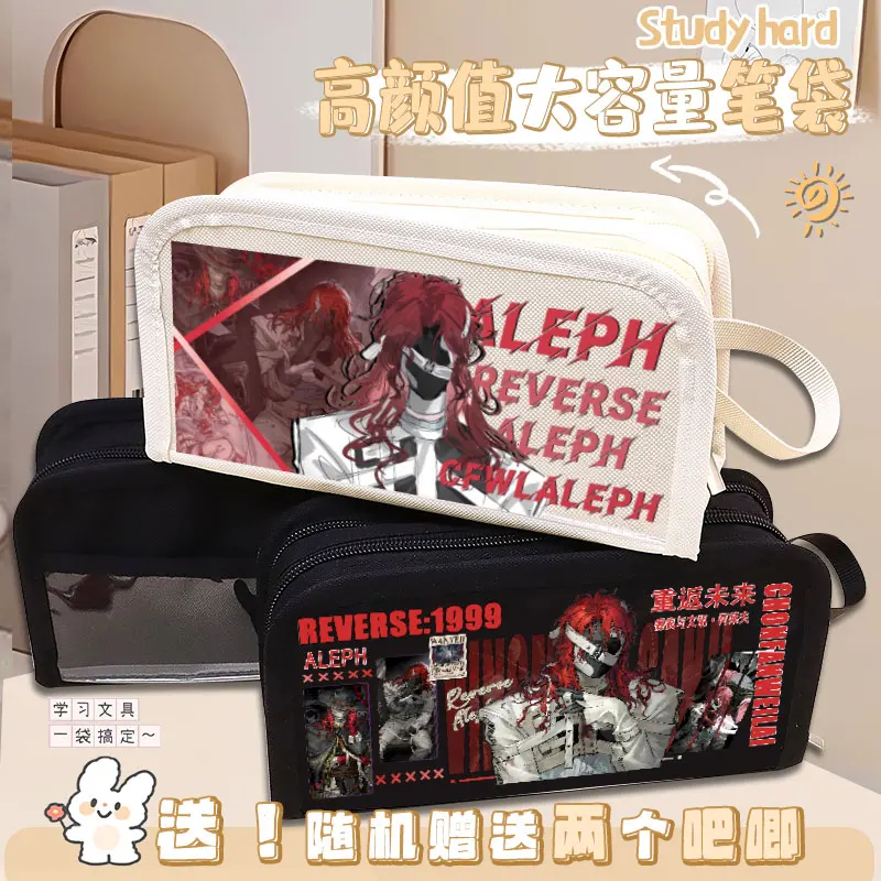 

Reverse:1999 Aleph big Capacity Pencil Case Cartoon Canvas Stationery Holder Bag Pen Case Students School Supplies